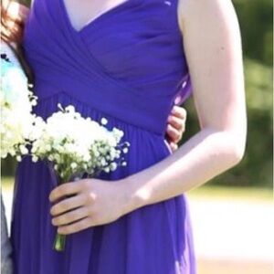 Short Purple David’s Bridal Bridesmaid Dress, Size 2